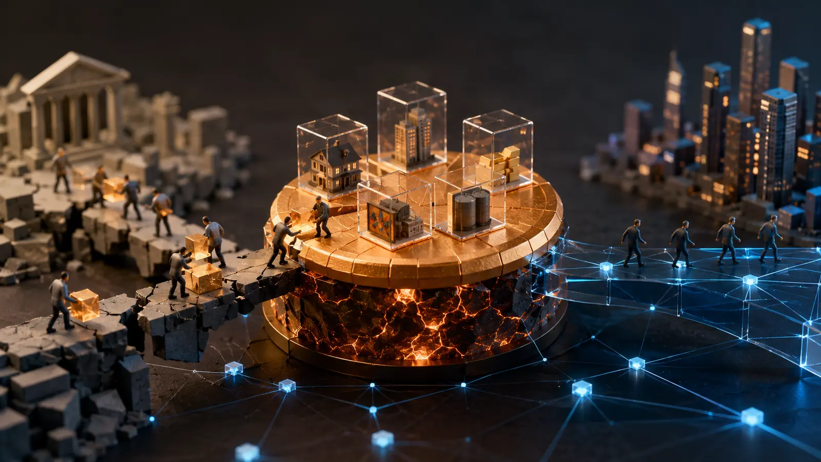 Conceptual market illustration for Asset Tokenization on Bitcoin: Why Builders Are Flocking Back