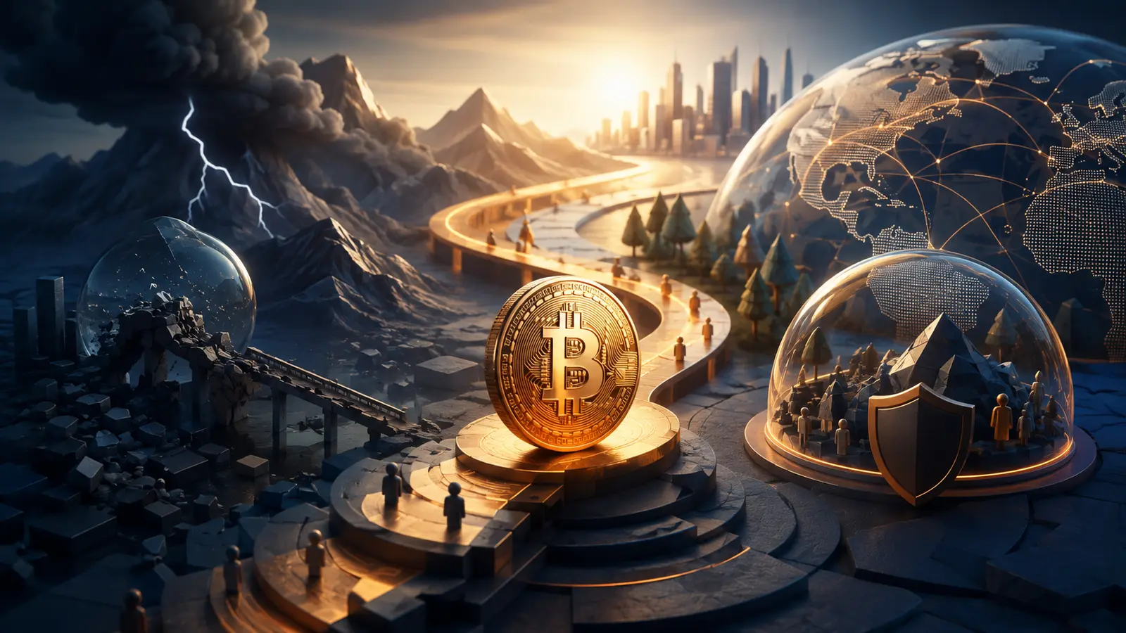 Conceptual market illustration for Bitcoin's Long-Term Future: What Might Still Be Ahead