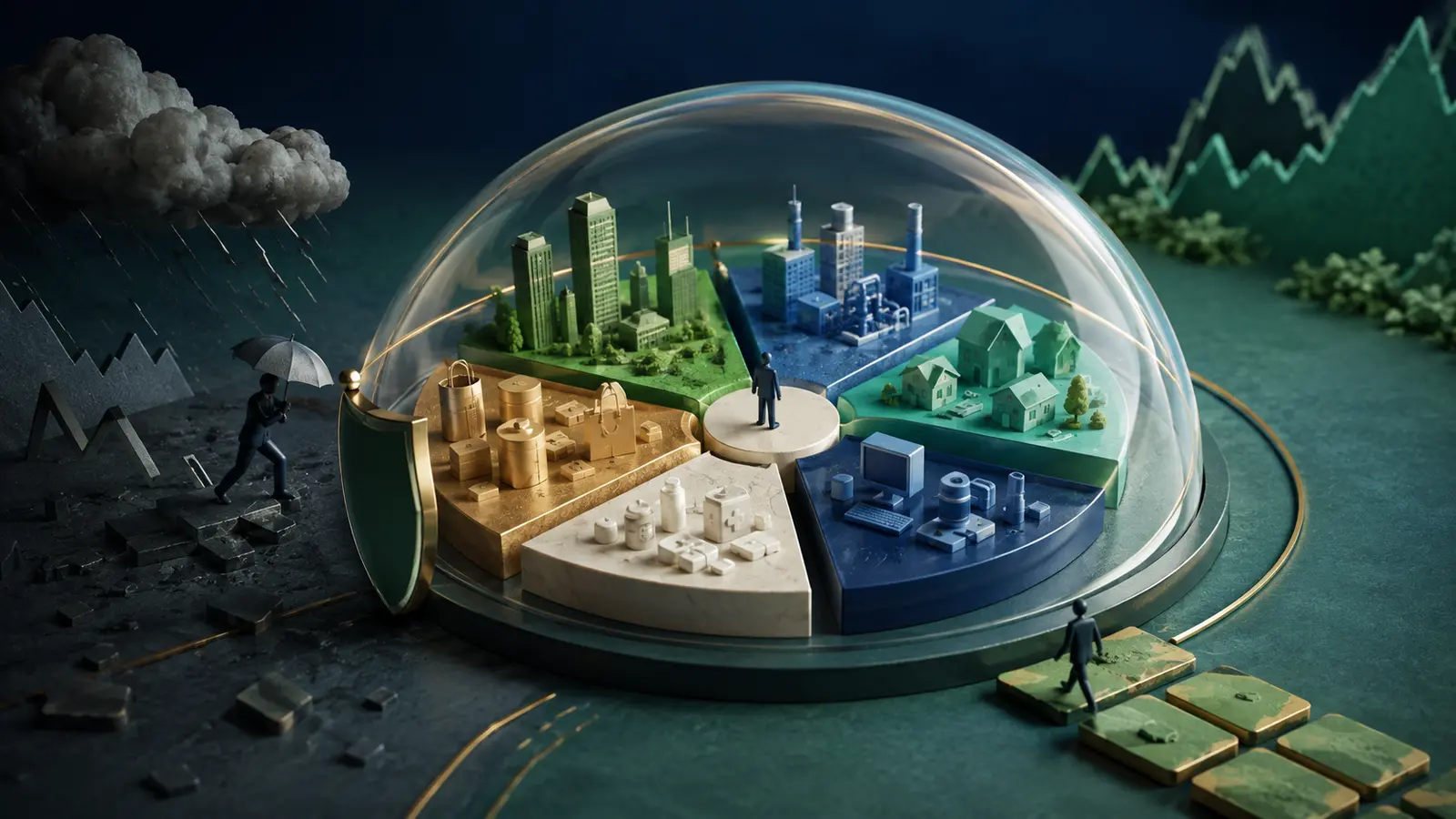 Conceptual market illustration for Building a Diversified Stock Portfolio (Without Overcomplicating It)