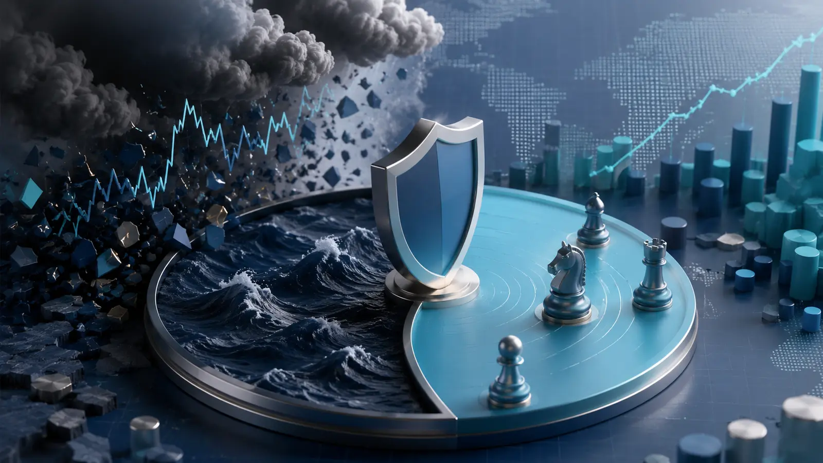 Conceptual market illustration for Forex Risk Management: How to Actually Stay in the Game