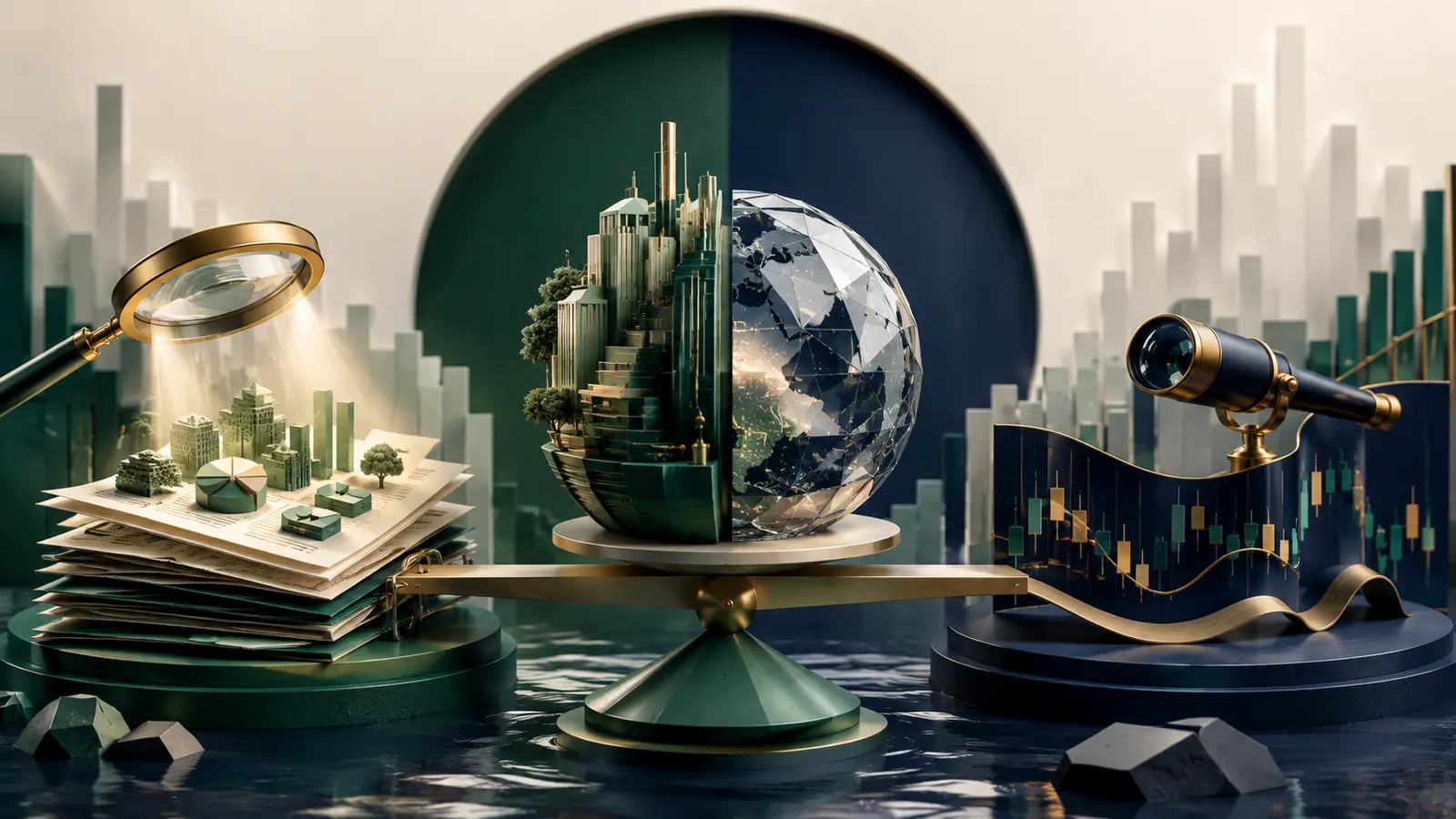 Conceptual market illustration for Fundamental vs. Technical Analysis: Two Ways to Read a Stock