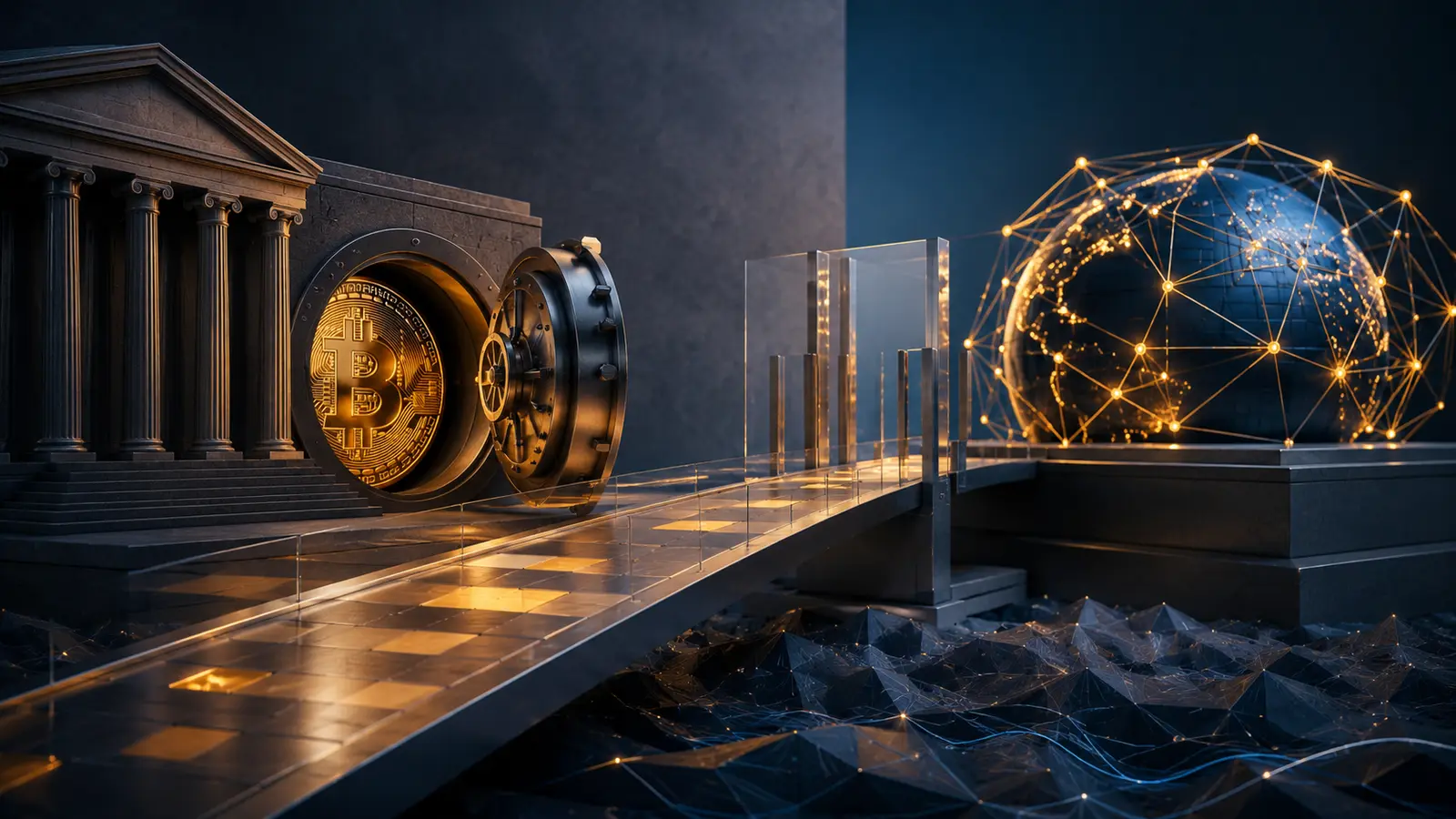 Conceptual market illustration for How Big Institutions Finally Got Into Bitcoin