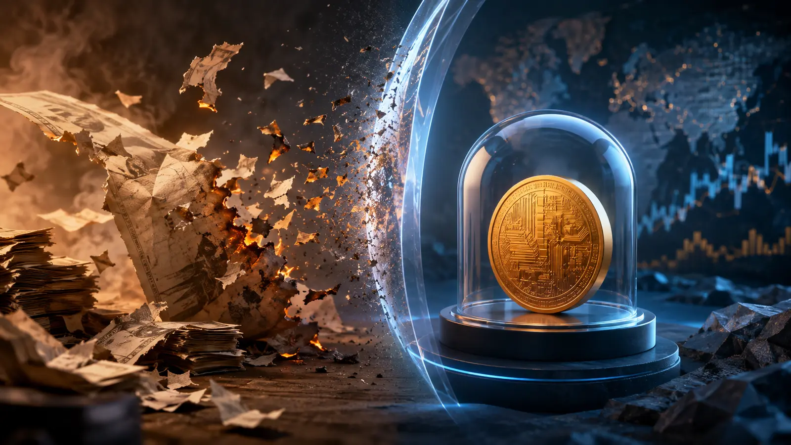 Conceptual market illustration for Is Bitcoin Really an Inflation Hedge?