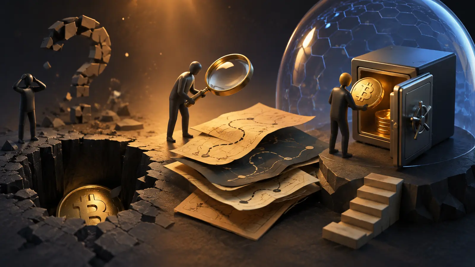 Conceptual market illustration for Lost Your Bitcoin? Try This Before You Panic