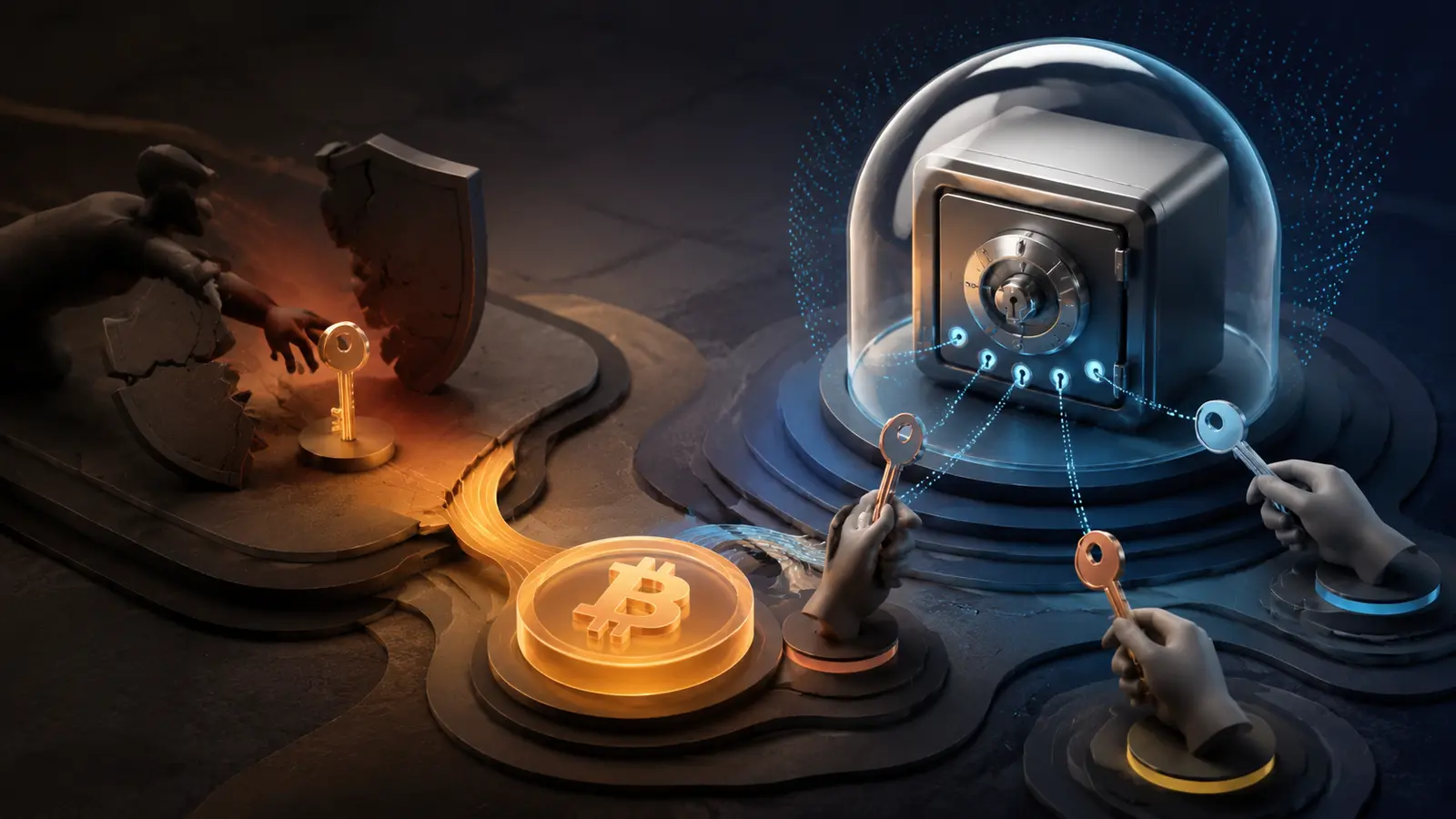 Conceptual market illustration for Multi-Signature Bitcoin Wallets: Security That Requires More Than One Key
