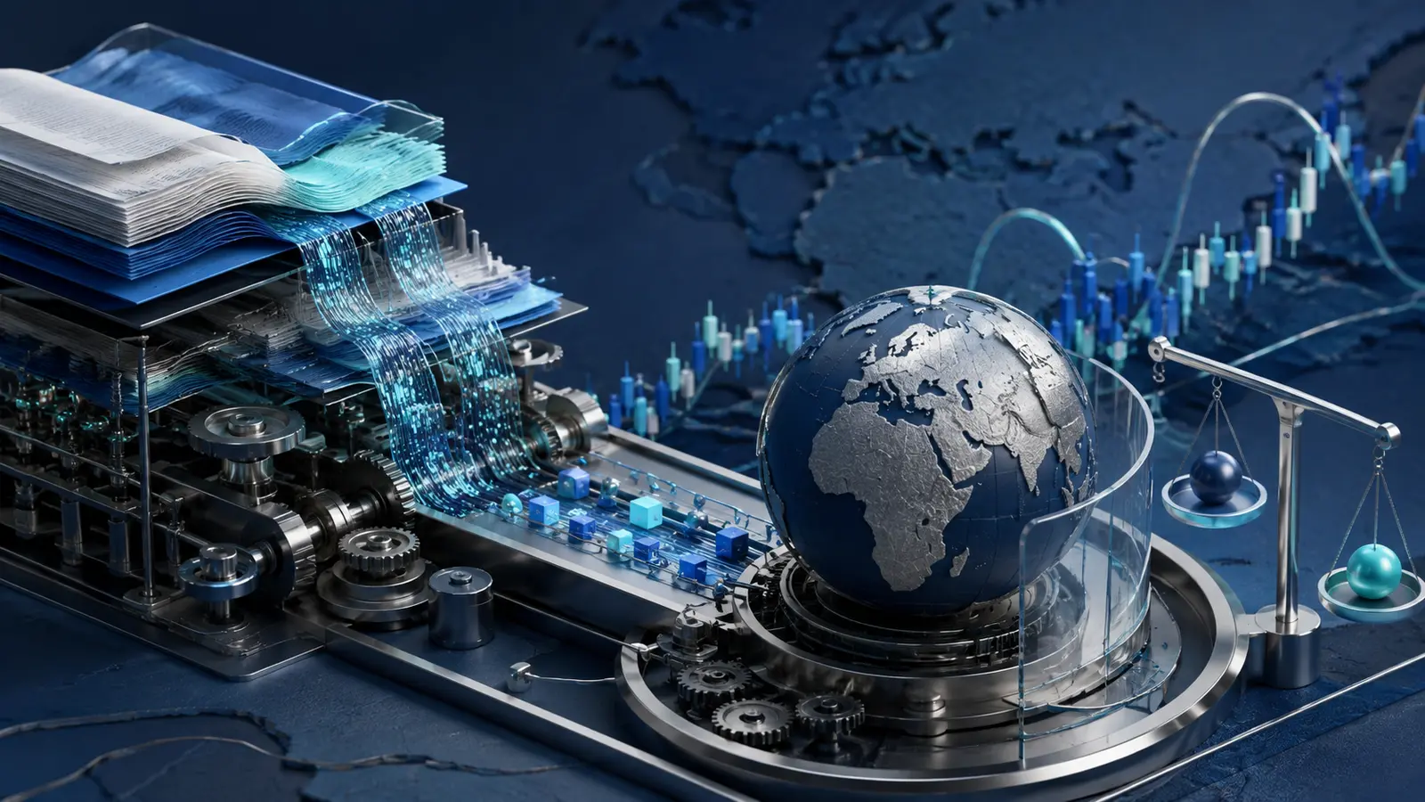 Conceptual market illustration for Quantitative Strategies in Forex: The Math Behind the Trades