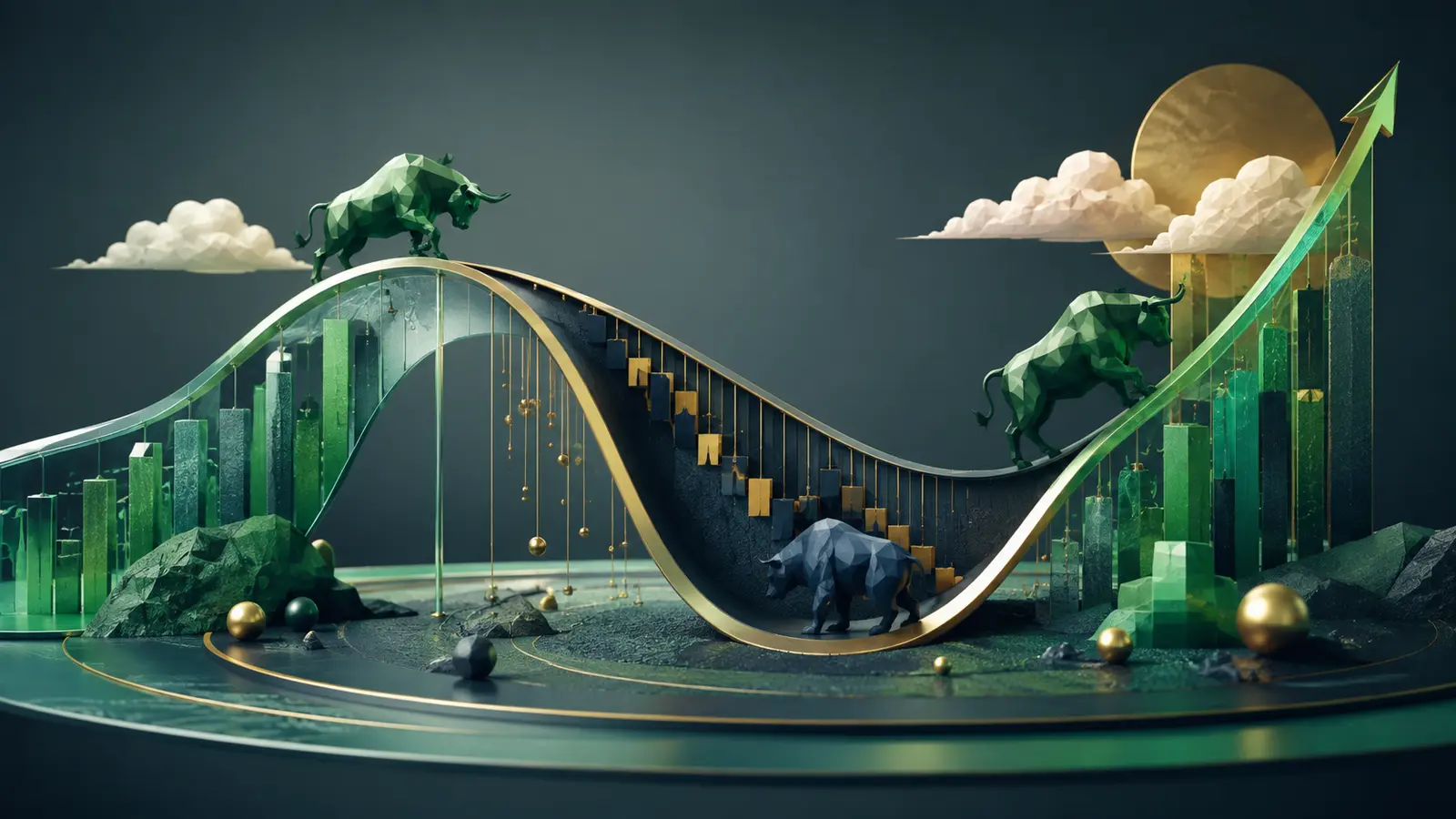 Conceptual market illustration for Stock Market Cycles: Why Booms, Busts, and Recoveries Keep Happening