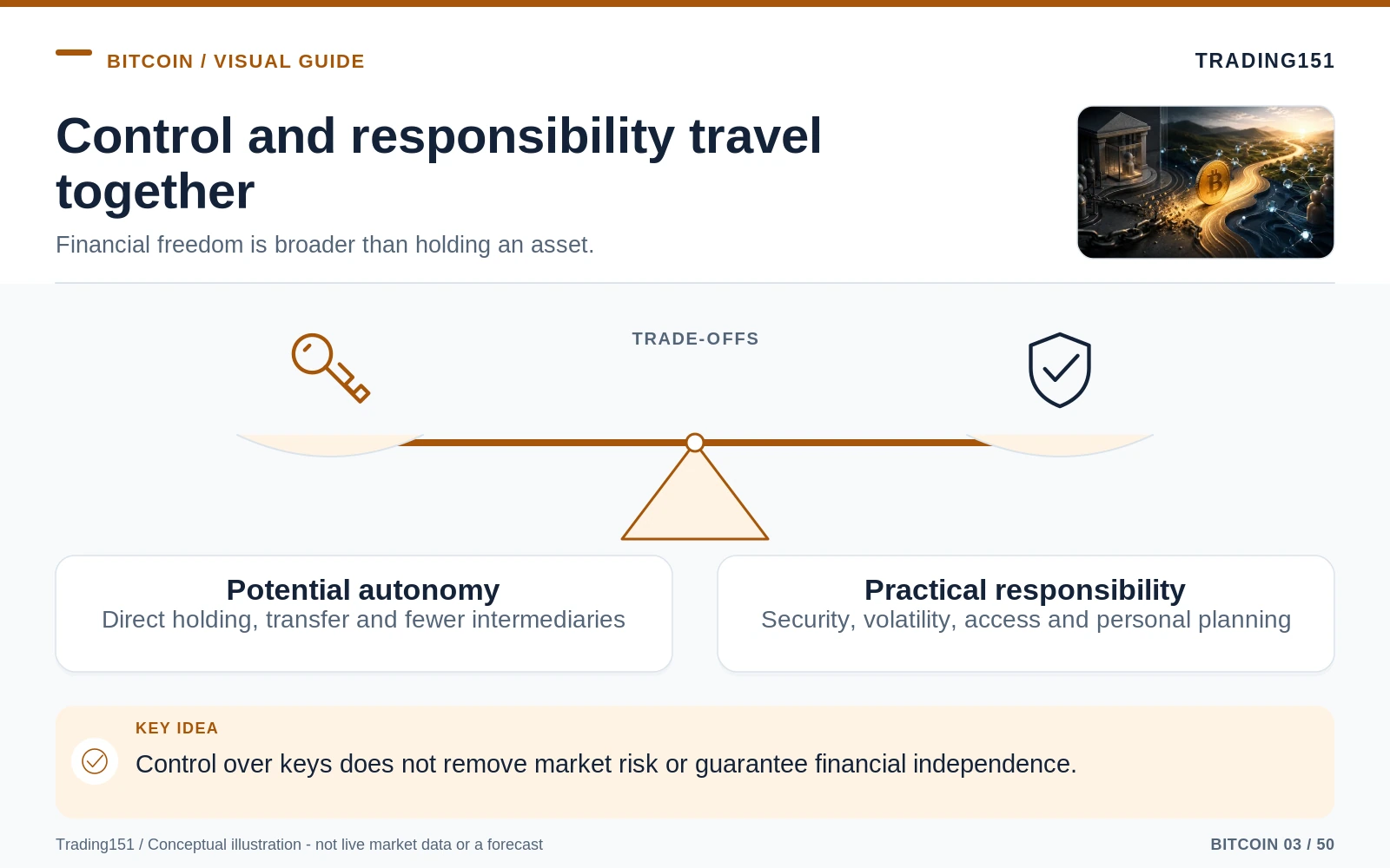Conceptual diagram: Control and responsibility travel together. Key elements: Potential autonomy; Practical responsibility.